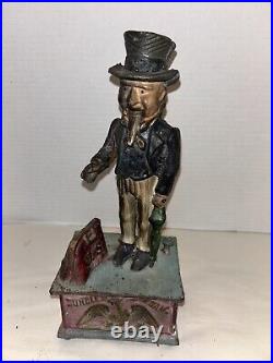 Original 19th Century 1886 Cast Iron Uncle Sam Mechanical Bank