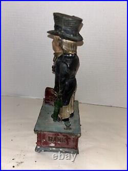 Original 19th Century 1886 Cast Iron Uncle Sam Mechanical Bank