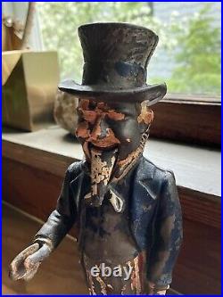 Original 19th Century 1886 Cast Iron Uncle Sam Mechanical Bank