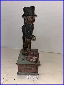 Original 19th Century 1886 Cast Iron Uncle Sam Mechanical Bank