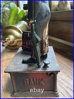 Original 19th Century 1886 Cast Iron Uncle Sam Mechanical Bank