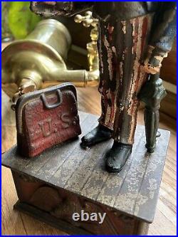 Original 19th Century 1886 Cast Iron Uncle Sam Mechanical Bank