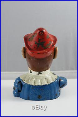 Original 19th century Humpty Dumpty Clown Cast Iron Mechanical Bank