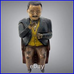 Original Antique 1873 Cast Iron Little Fat Man Tammany Mechanical Bank Stevens