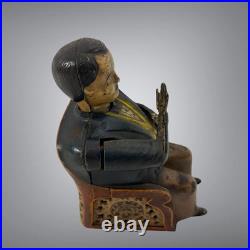 Original Antique 1873 Cast Iron Little Fat Man Tammany Mechanical Bank Stevens