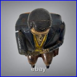 Original Antique 1873 Cast Iron Little Fat Man Tammany Mechanical Bank Stevens