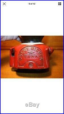 Original Antique Cast Iron JOLLY Mechanical Bank Toy by J. Harper c1890, s