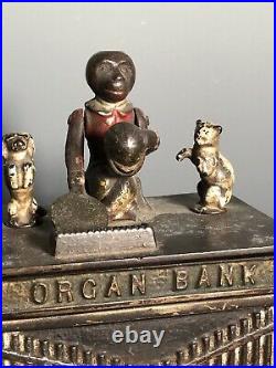 Original Antique Cast Iron Organ Mechanical Bank Toy By Kyser & Rex C. 1882