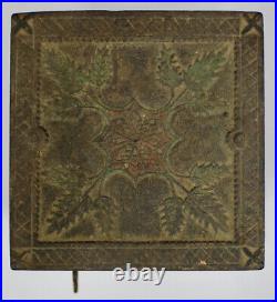 Original Antique J&E Stevens Cast Iron Floral Safe Still Bank withKey