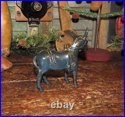 Original Antique Vtg Cast Iron Blue Arcade Mule Donkey Horse Still Penny Bank