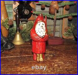 Original Antique Vtg Cast Iron Wing Hubley Santa Claus with Tree Still Penny Bank
