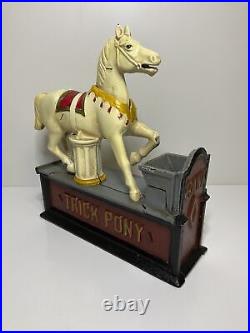Original? Book of Knowledge Cast Iron Trick Pony Coin Bank Mechanical Working