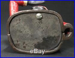Original C. 1900 Cast Iron Working Mechanical Jolly N Bank Box Made In USA