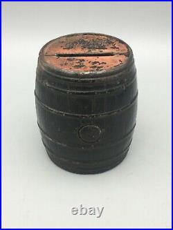 Original Cast Iron Barrel Bank By Judd US c. 1873