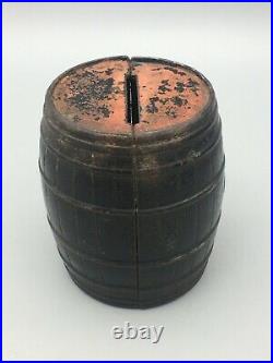 Original Cast Iron Barrel Bank By Judd US c. 1873