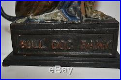 Original Cast Iron Bulldog Mechanical Bank, Nice Paint, Works, No Reserve