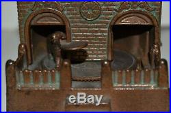 Original Cast Iron Dog On Turntable Mechanical Bank Excellent + No Reserve