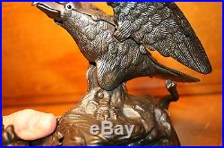 Original Cast Iron Eagle & Eaglets Mechanical Bank by J & E Stevens cir 1883