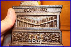 Original Cast Iron Medium Organ Mechanical Bank by Kyser & Rex c. 1881 with Key