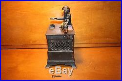 Original Cast Iron Monkey Organ Boy & Girl Mechanical Bank by Kyser & Rex c1882