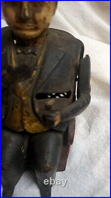 Original Cast Iron Tammany Mechanical Bank by J & E Stevens 1873 Little Fat Man