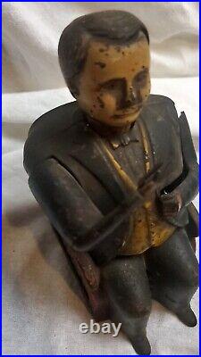 Original Cast Iron Tammany Mechanical Bank by J & E Stevens 1873 Little Fat Man