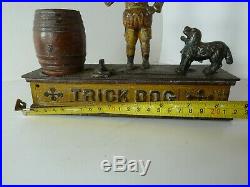 Original Cast Iron Trick Dog Mechanical Bank 1888 Antique