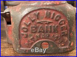 Original Cast Iron Vintage Jolly Negro Antique Mechanical Bank Black Americana