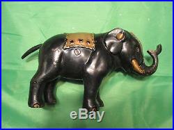Original ELEPHANT-THREE STARS Mechanical Bank Cast Iron Antique Americana Toy
