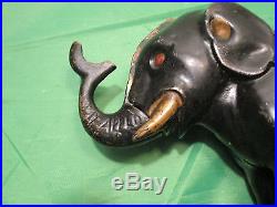 Original ELEPHANT-THREE STARS Mechanical Bank Cast Iron Antique Americana Toy