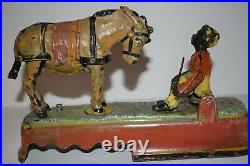 Original J&e Stevens Cast Iron Spise A Mule Mechanical Bank Exceptional Paint