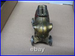 Original Old Cast Iron Elephant Bank On Wheels Childs Childrens Toy