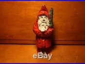 Original Painted Cast Iron Santa With Tree Bank by Hubley cir 1914 Christmas Toy