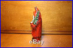 Original Painted Cast Iron Santa With Tree Bank by Hubley cir 1914 Christmas Toy