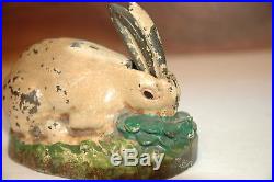Original Rabbit In Cabbage Cast Iron Mechanical Bank, Beautiful Paint No Res