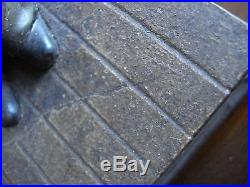 Original Shepard Hardware Stump Speaker Cast Iron Mechanical Bank Brown Face