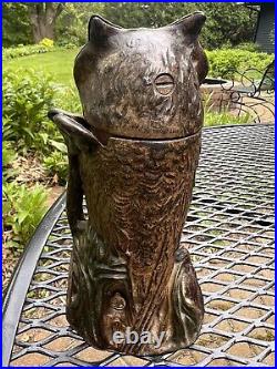 Owl Turns Head (Original Antique 1880) Cast Iron Mechanical Bank