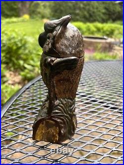 Owl Turns Head (Original Antique 1880) Cast Iron Mechanical Bank