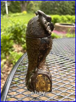 Owl Turns Head (Original Antique 1880) Cast Iron Mechanical Bank