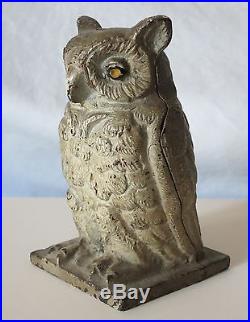 Owl Vintage Cast Iron Bank By Vindex