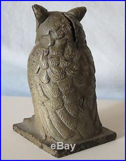 Owl Vintage Cast Iron Bank By Vindex