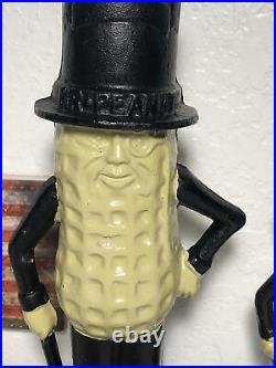 PLANTER'S MR. PEANUT coin banks cast iron 7.1/2IN -5.1/2IN LOT OF 2