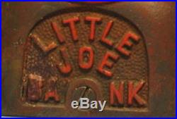 PRICE CUT GUARANTEED OLD ORIG 1930s LITTLE JOE MECHANICAL BANK CAST IRON BK794