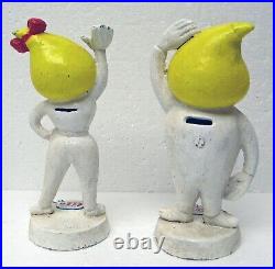 Pair Mr and Mrs Drip ESSO Oil cast iron Promo figures M Busch Gmbh Germany bank