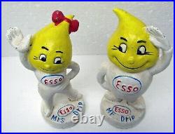 Pair Mr and Mrs Drip ESSO Oil cast iron Promo figures M Busch Gmbh Germany bank