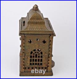 Pat 1875 J & E Stevens Cast Iron Roof Bank Penny Savings Antique Still Bank Pat 1875 J & E Stevens Cast Iron Roof Bank Penny Savings Antique Still Bank