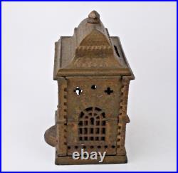 Pat 1875 J & E Stevens Cast Iron Roof Bank Penny Savings Antique Still Bank Pat 1875 J & E Stevens Cast Iron Roof Bank Penny Savings Antique Still Bank
