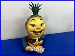 Penny Pineapple Cast Iron Mechanical Bank Hawaii 50th State Original Paint Works