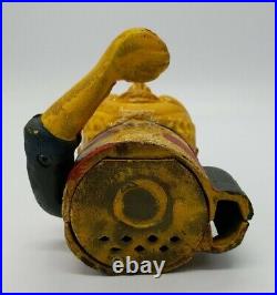 Penny Pineapple Cast Iron Mechanical Bank Hawaii 50th State Original Paint Works
