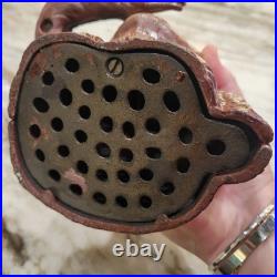 Piggy Bank Happy Sasquatch Vintage Rare Cast Iron Eats Coins Eyes Move